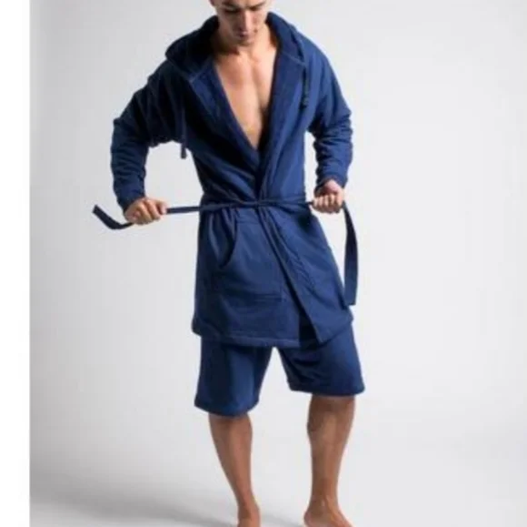 The Dude Robe Luxury Hooded Bathrobe Size L XL Nwt - Picture 3 of 3